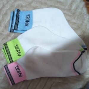 White and Pink Socks